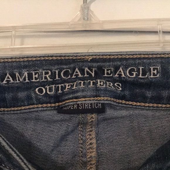 Dark Wash Ripped Skinny Jeans- American Eagle - Picture 4 of 4